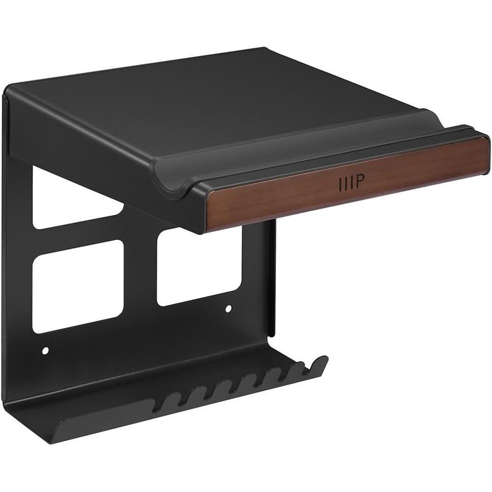 image:imageMonoprice OnWall Bike Storage and Display Rack Mount System with Open Shelf and Gear Hooks Compact and Sturdy Design Supports Bikes Up to 33lbs