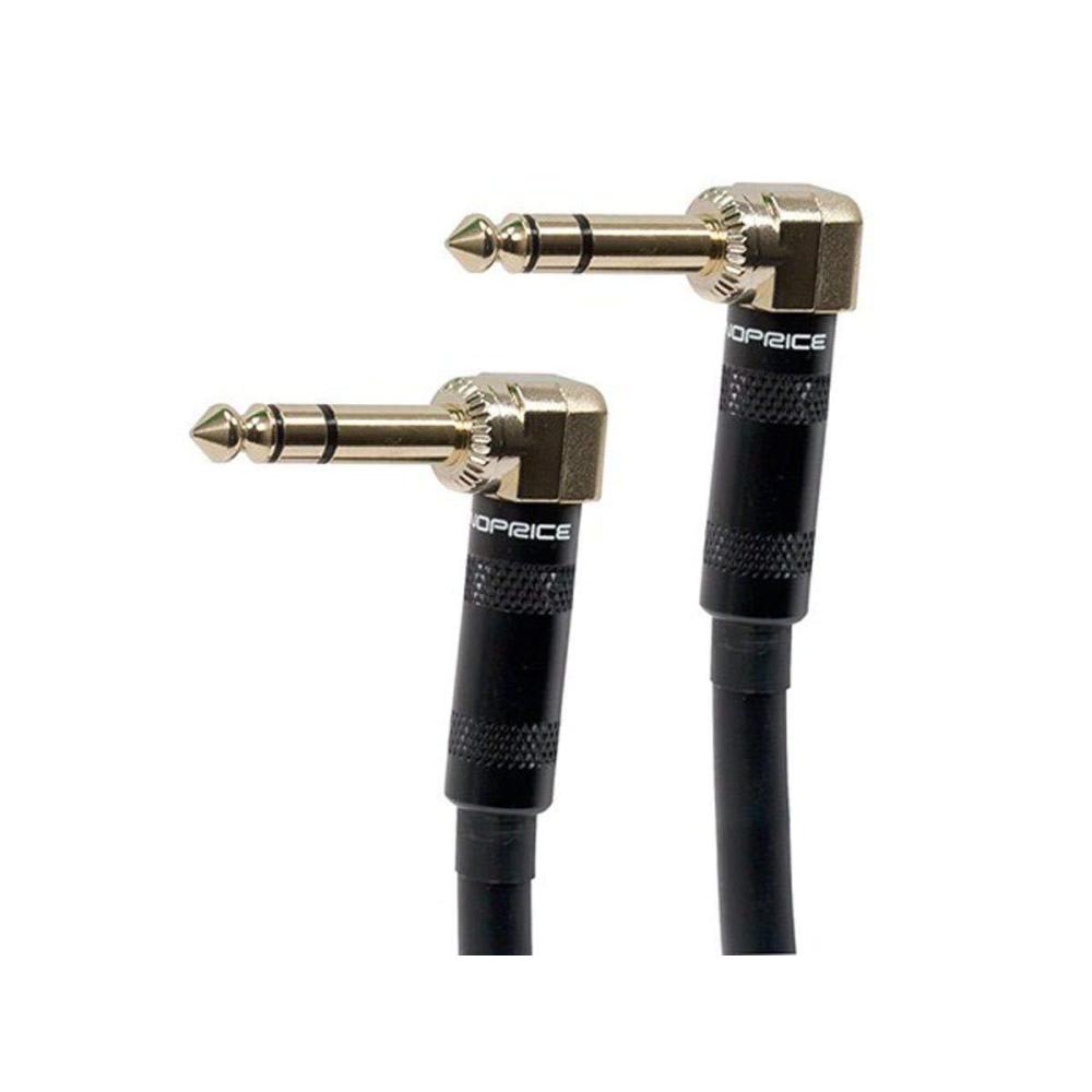 image:imageMonoprice Premier Series 14 Inch TRS Right Angle Male to Right Angle Male 16AWG Cable Cord 3 Feet Black Gold Plated6ft