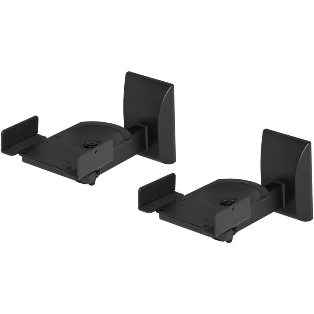 image:imageMonoprice Universal Bookshelf Speaker Wall Mount Brackets Swivel Tilt Dual Side Clamping Large BookshelfSurround Sound Speakers up to 55 lbs Pair