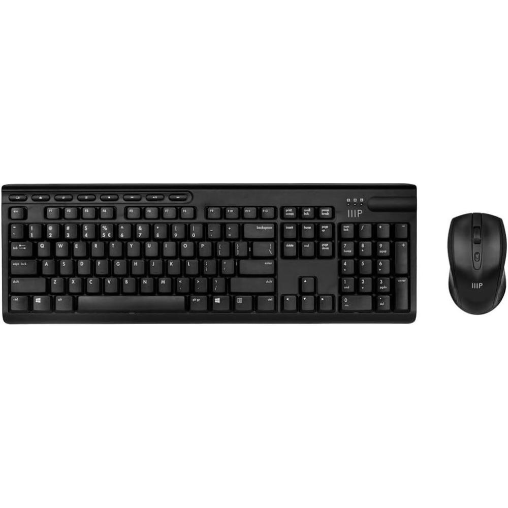 image:imageMonoprice Wireless Membrane Keyboard and Optical Mouse Combo FullSize 104Key Keyboard 24 GHz Wireless Receiver for Both Home and Office Use