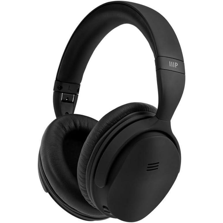 image:imageMonoprice Wireless Over Ear Headphones Active Noise Cancelling ANC Bluetooth 50 Extended Playtime Qualcomm aptX Audio 40mm Drivers Black