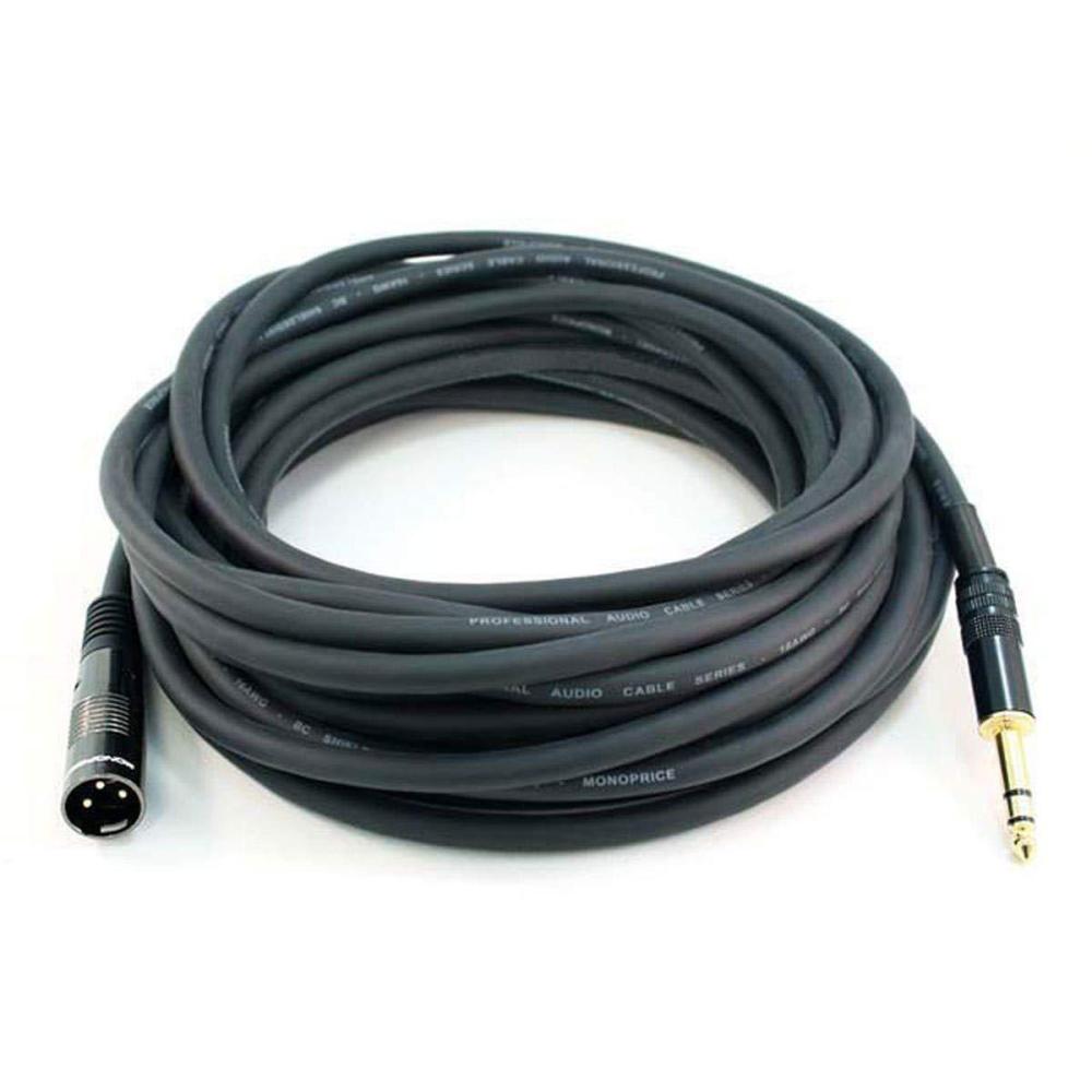 image:imageMonoprice XLR Male to 14Inch TRS Male Cable Gold Plated High Fidelity and Eliminate Noise in the Recording Studio and On Stage 16AWG 6 Feet Black 6Ft50Ft