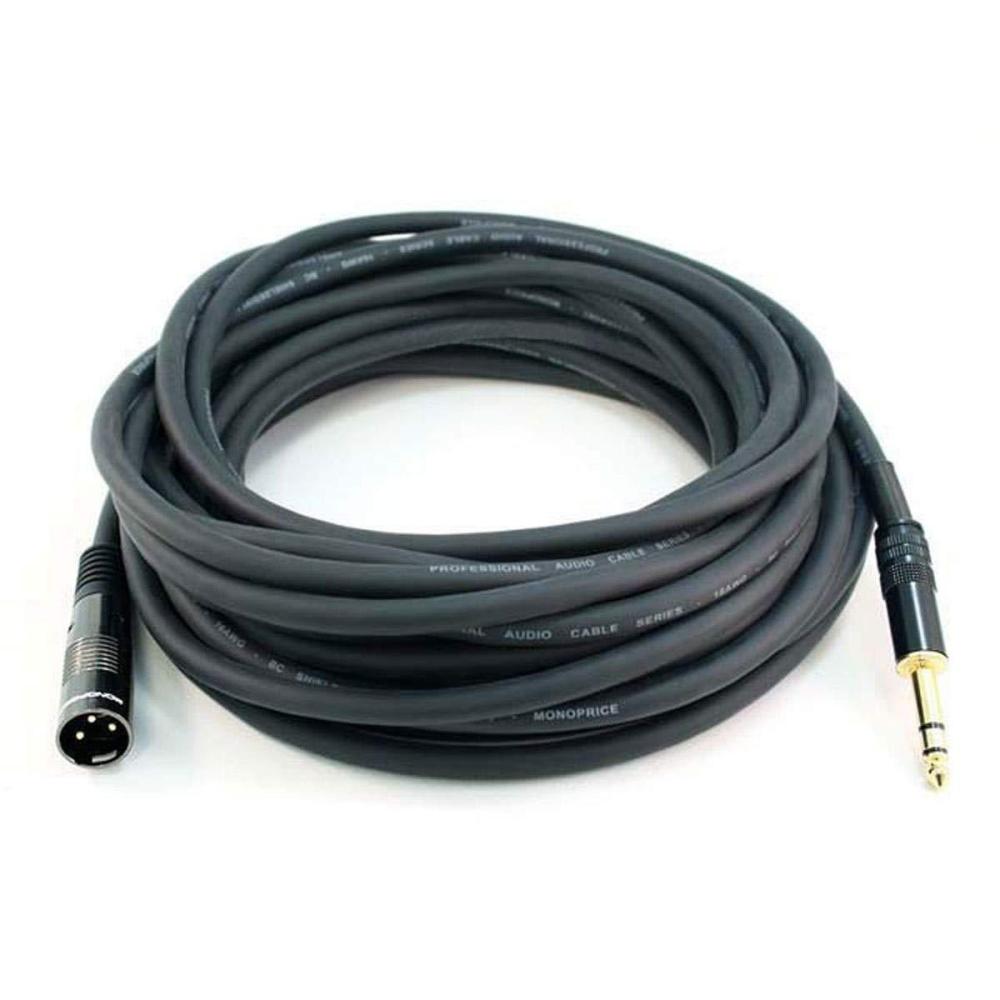 image:imageMonoprice XLR Male to 14Inch TRS Male Cable Gold Plated High Fidelity and Eliminate Noise in the Recording Studio and On Stage 16AWG 6 Feet Black 6Ft35ft