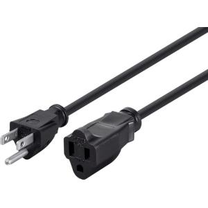 Monoprice 6ft 16AWG Power Extension Cord Cable – SJT 16/3C NEMA 5-15P TO NEMA 5-15R (13A/125V) AP301+SP506 – Black(1 Feet)