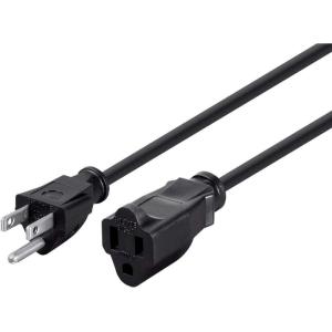 Monoprice 6ft 16AWG Power Extension Cord Cable – SJT 16/3C NEMA 5-15P TO NEMA 5-15R (13A/125V) AP301+SP506 – Black(20 Feet)