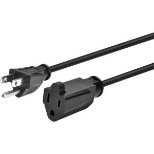 Monoprice 6ft 16AWG Power Extension Cord Cable – SJT 16/3C NEMA 5-15P TO NEMA 5-15R (13A/125V) AP301+SP506 – Black(25 Feet)