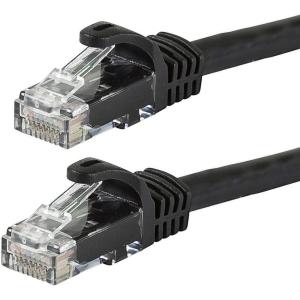 Monoprice Cat5e 10ft Black Patch Cable UTP 24AWG 350MHz Pure Bare Copper Snagless RJ45 Flexboot Series Ethernet Cable(Black)