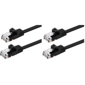 Monoprice Cat5e 25ft Black Flat Patch Cable UTP 30AWG 350MHz Pure Bare Copper Snagless RJ45 Flexboot Series Ethernet Cable(50 Feet (Pack of 2))