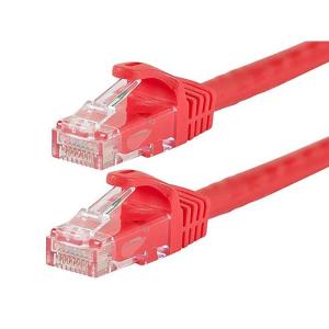 Monoprice Cat6 50ft Black Patch Cable UTP 24AWG 550MHz Pure Bare Copper Snagless RJ45 Flexboot Series Ethernet Cable- Pack of 1(Red)