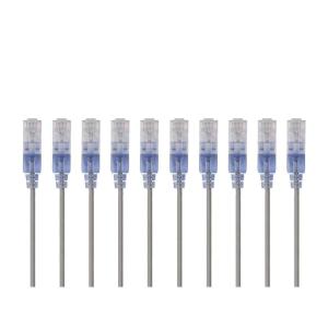 Monoprice Cat6A Ethernet Patch Cable – Snagless RJ45, 550Mhz, 10G, UTP, Pure Bare Copper Wire, 30AWG, 10-Pack, 7 Feet, Black – SlimRun Series(Gray)