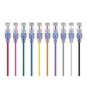 Monoprice Cat6A Ethernet Patch Cable – Snagless RJ45, 550Mhz, 10G, UTP, Pure Bare Copper Wire, 30AWG, 10-Pack, 7 Feet, Black – SlimRun Series(Multi-Color)
