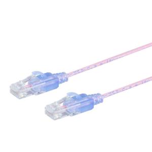 Monoprice Cat6A Ethernet Patch Cable – Snagless RJ45, 550Mhz, 10G, UTP, Pure Bare Copper Wire, 30AWG, 10-Pack, 7 Feet, Black – SlimRun Series(Pink)