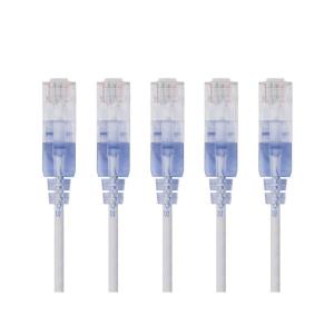 Monoprice Cat6A Ethernet Patch Cable – Snagless RJ45, 550Mhz, 10G, UTP, Pure Bare Copper Wire, 30AWG, 10-Pack, 7 Feet, Black – SlimRun Series(White)