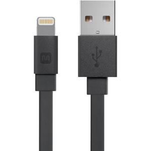 Monoprice Flat Apple MFi Certified Lightning to USB Type-A Charging Cable, 3 Feet, Black – Premium Series(Black)