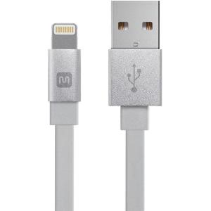 Monoprice Flat Apple MFi Certified Lightning to USB Type-A Charging Cable, 3 Feet, Black – Premium Series(White)