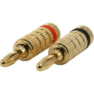 Monoprice Gold Plated Speaker Banana Plugs – 5 Pairs – Closed Screw Type, For Speaker Wire, Home Theater, Wall Plates And More(1 Count (Pack of 1))