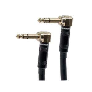 Monoprice Premier Series 1/4 Inch (TRS) Right Angle Male to Right Angle Male 16AWG Cable Cord – 3 Feet- Black (Gold Plated)(6ft)