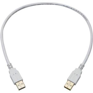 Monoprice USB 2.0 Type-A Male to Type-A Male Cable – Gold Plated, For Data Transfer Hard Drive Enclosures, Printers, Modems, Cameras and More, 28/24AWG, 10 Feet, Black(White)