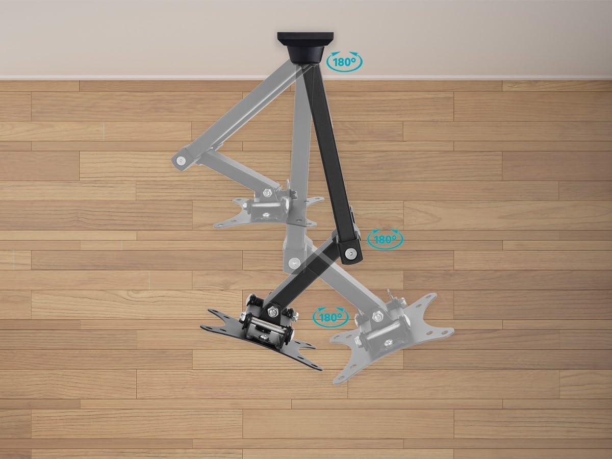 image:imageMonoprice 108095 Stable Series FullMotion Articulating TV Wall Mount Bracket For TVs 13in to 27in Max Weight 33lbs Extension Range of 18in to 39in VESA Patterns Up to 100x100 UL CertifiedBlackSmallLarge