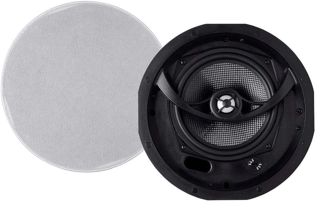 image:imageMonoprice 2Way Carbon Fiber InCeiling Speakers 8Inch With 15 Degree Angled Drivers Pair Black Alpha Series65 Inch
