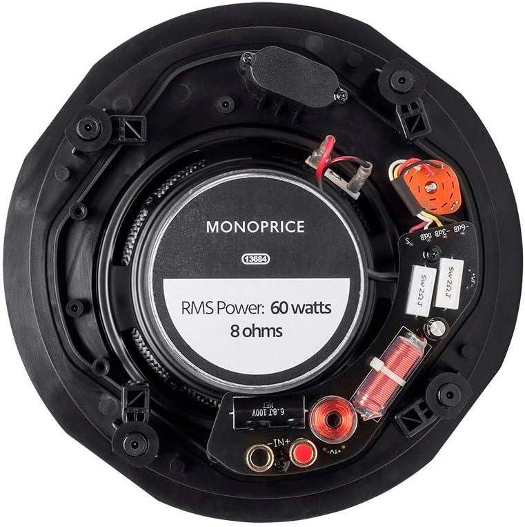 image:imageMonoprice 2Way Carbon Fiber InCeiling Speakers 8Inch With 15 Degree Angled Drivers Pair Black Alpha Series65 Inch