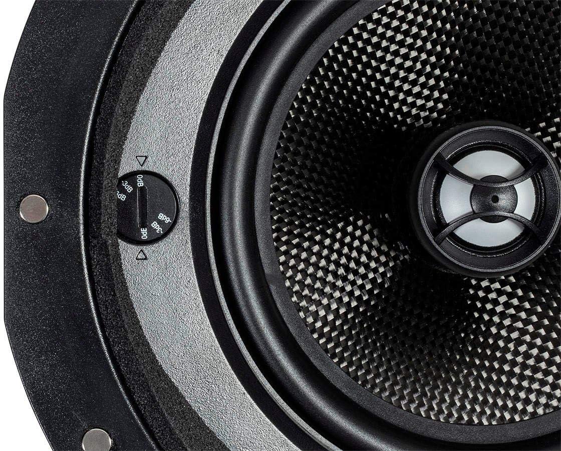 image:imageMonoprice 2Way Carbon Fiber InCeiling Speakers 8Inch With 15 Degree Angled Drivers Pair Black Alpha Series65 Inch