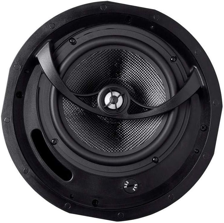 image:imageMonoprice 2Way Carbon Fiber InCeiling Speakers 8Inch With 15 Degree Angled Drivers Pair Black Alpha Series8 Inch