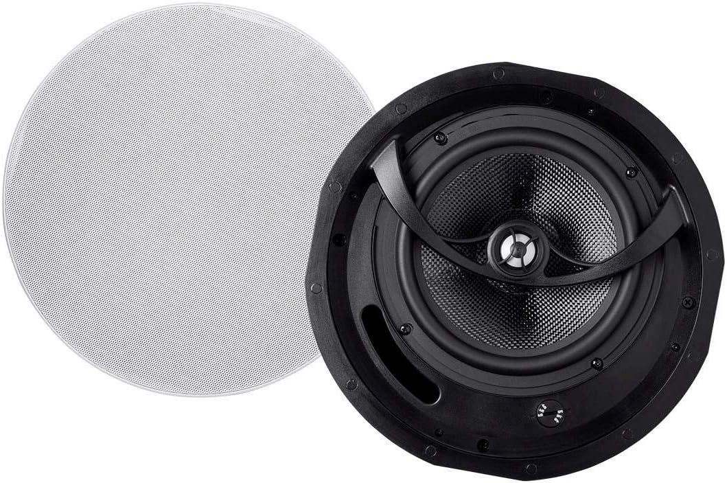 image:imageMonoprice 2Way Carbon Fiber InCeiling Speakers 8Inch With 15 Degree Angled Drivers Pair Black Alpha Series8 Inch