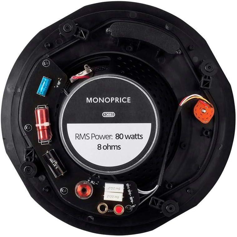image:imageMonoprice 2Way Carbon Fiber InCeiling Speakers 8Inch With 15 Degree Angled Drivers Pair Black Alpha Series8 Inch