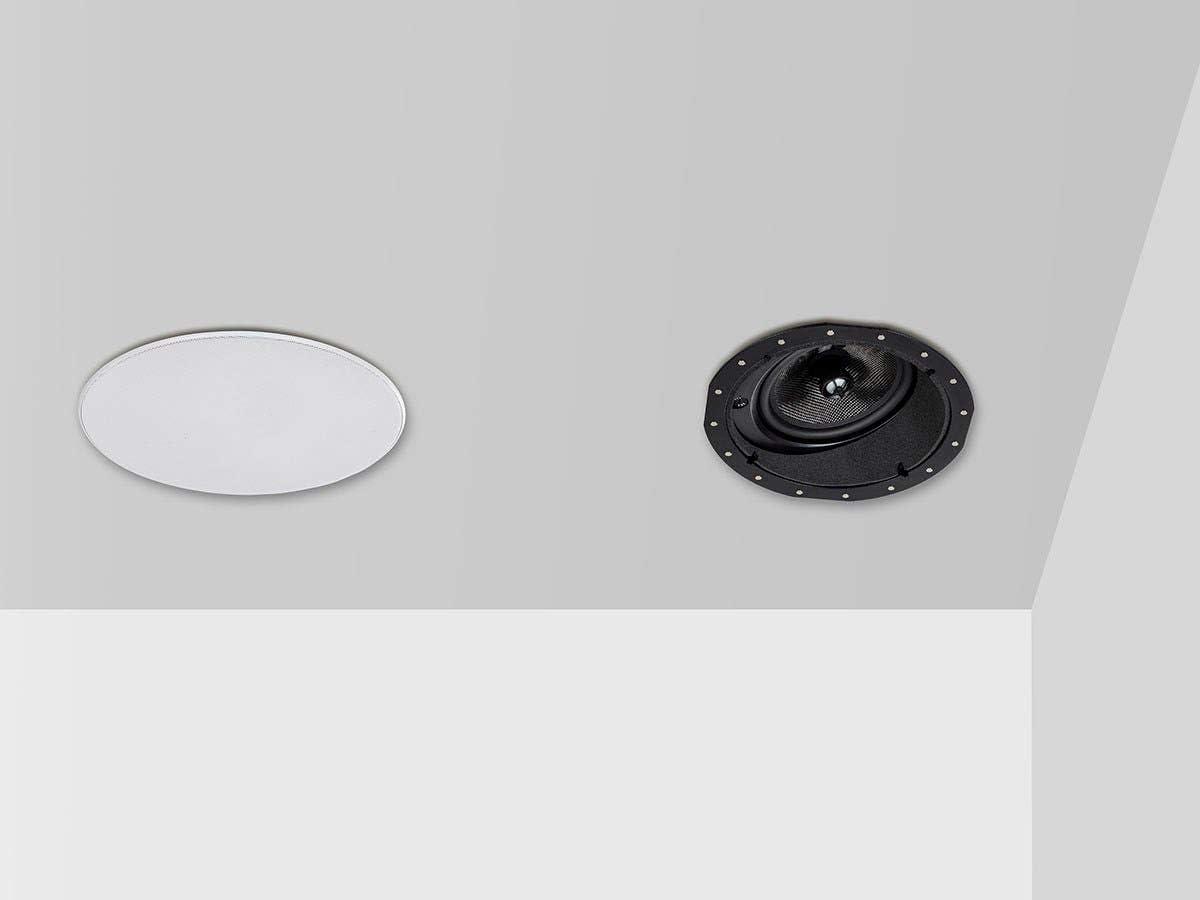 image:imageMonoprice 2Way Carbon Fiber InCeiling Speakers 8Inch With 15 Degree Angled Drivers Pair Black Alpha Series8 Inch