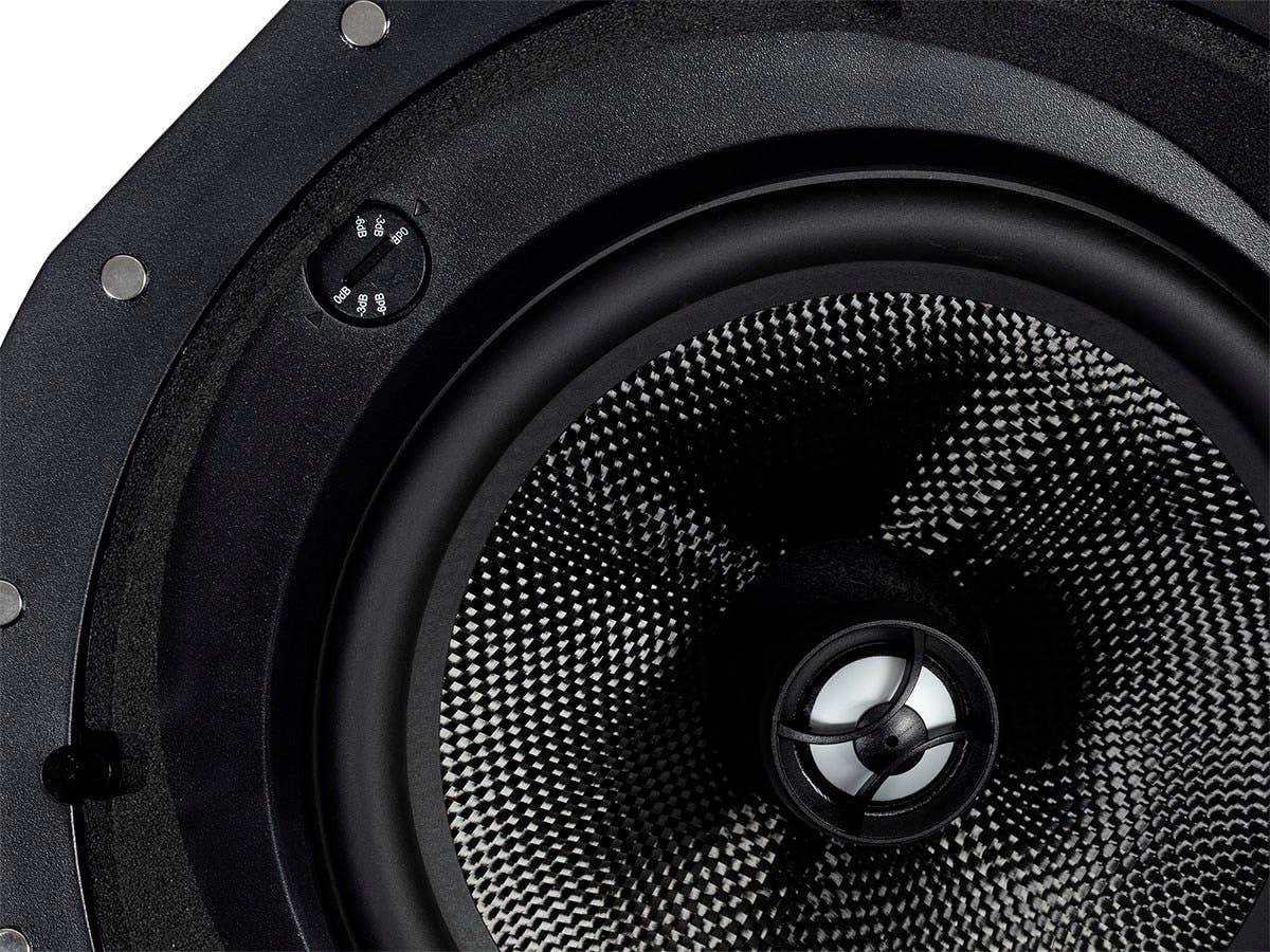 image:imageMonoprice 2Way Carbon Fiber InCeiling Speakers 8Inch With 15 Degree Angled Drivers Pair Black Alpha Series8 Inch