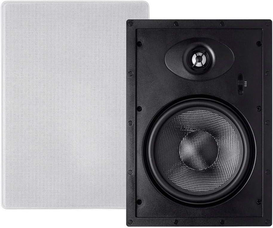 image:imageMonoprice 2way Carbon Fiber InWall Surround Speaker Dual 525 Inch Single VariAngled With Paintable Grille Alpha Series Black2 Way