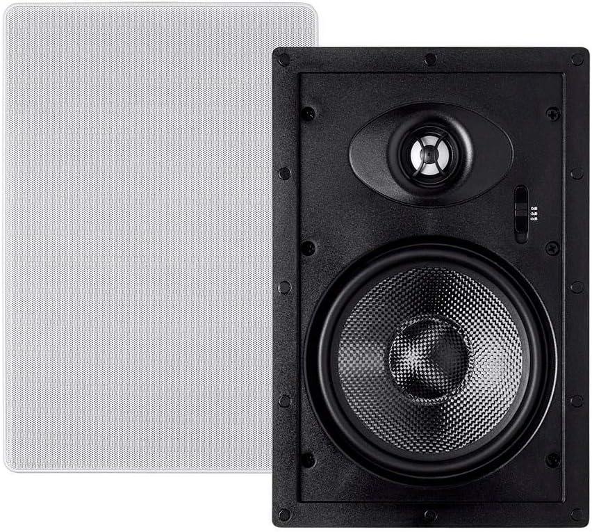 image:imageMonoprice 2way Carbon Fiber InWall Surround Speaker Dual 525 Inch Single VariAngled With Paintable Grille Alpha Series Black2 Way