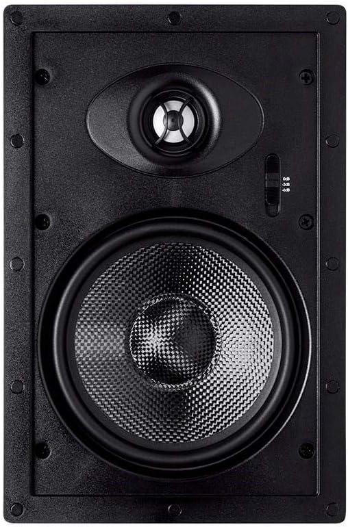 image:imageMonoprice 2way Carbon Fiber InWall Surround Speaker Dual 525 Inch Single VariAngled With Paintable Grille Alpha Series Black2 Way