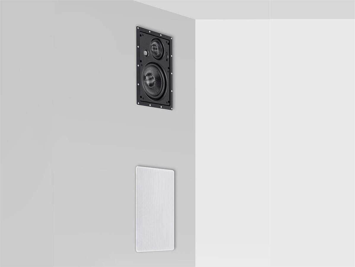 image:imageMonoprice 2way Carbon Fiber InWall Surround Speaker Dual 525 Inch Single VariAngled With Paintable Grille Alpha Series Black3 Way
