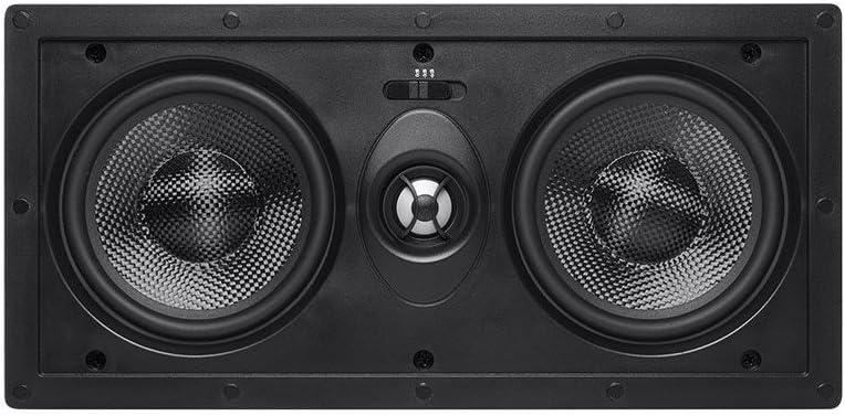image:imageMonoprice 2way Carbon Fiber InWall Surround Speaker Dual 525 Inch Single VariAngled With Paintable Grille Alpha Series BlackCenter Channel