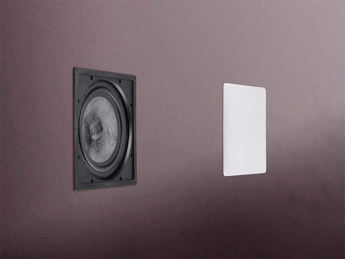 image:imageMonoprice 2way Carbon Fiber InWall Surround Speaker Dual 525 Inch Single VariAngled With Paintable Grille Alpha Series BlackSubwoofer