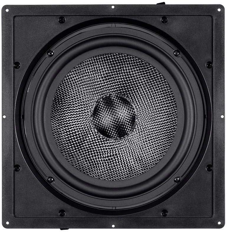 image:imageMonoprice 2way Carbon Fiber InWall Surround Speaker Dual 525 Inch Single VariAngled With Paintable Grille Alpha Series BlackSubwoofer