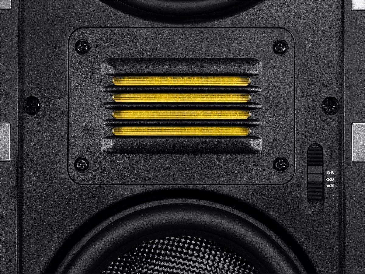 image:imageMonoprice 3Way Carbon Fiber InWall Column Speaker 65 Inch Each With Ribbon Tweeter 8 Ohm Nominal Impedance Magnetic Grille 200 Watt Max White Amber Series