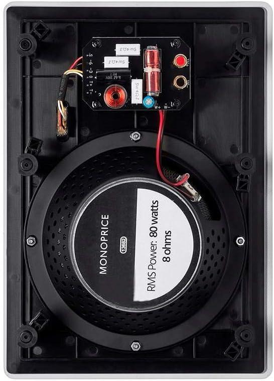 image:imageMonoprice 3Way Carbon Fiber InWall Speakers 65Inch Pair With Magnetic Grille Black Alpha Series2 Way