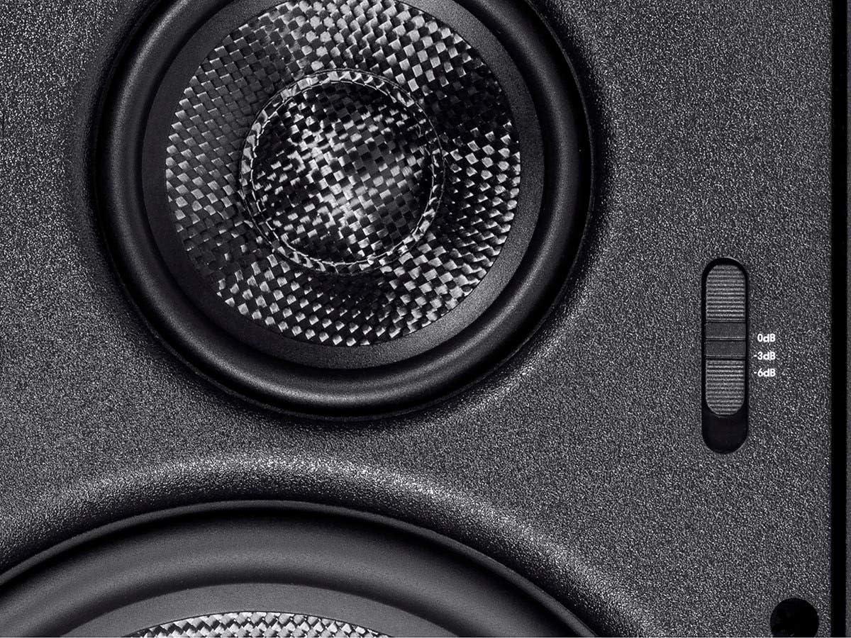image:imageMonoprice 3Way Carbon Fiber InWall Speakers 65Inch Pair With Magnetic Grille Black Alpha Series3 Way