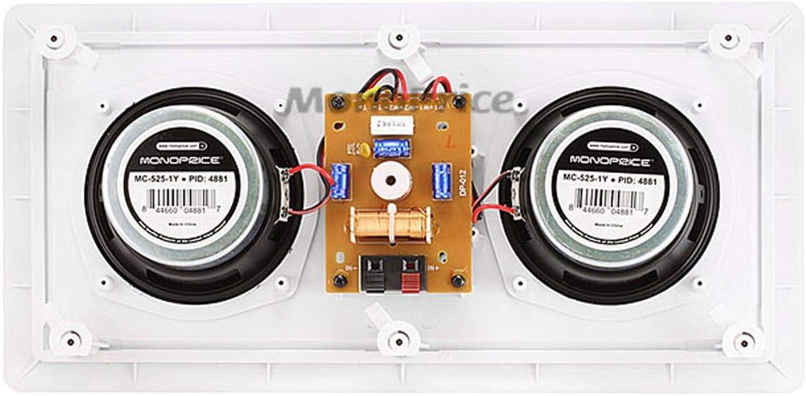 image:imageMonoprice 3Way Fiber InWall Speakers 8 Inch Pair With Removable And Paintable Grille Caliber SeriesCenter Channel