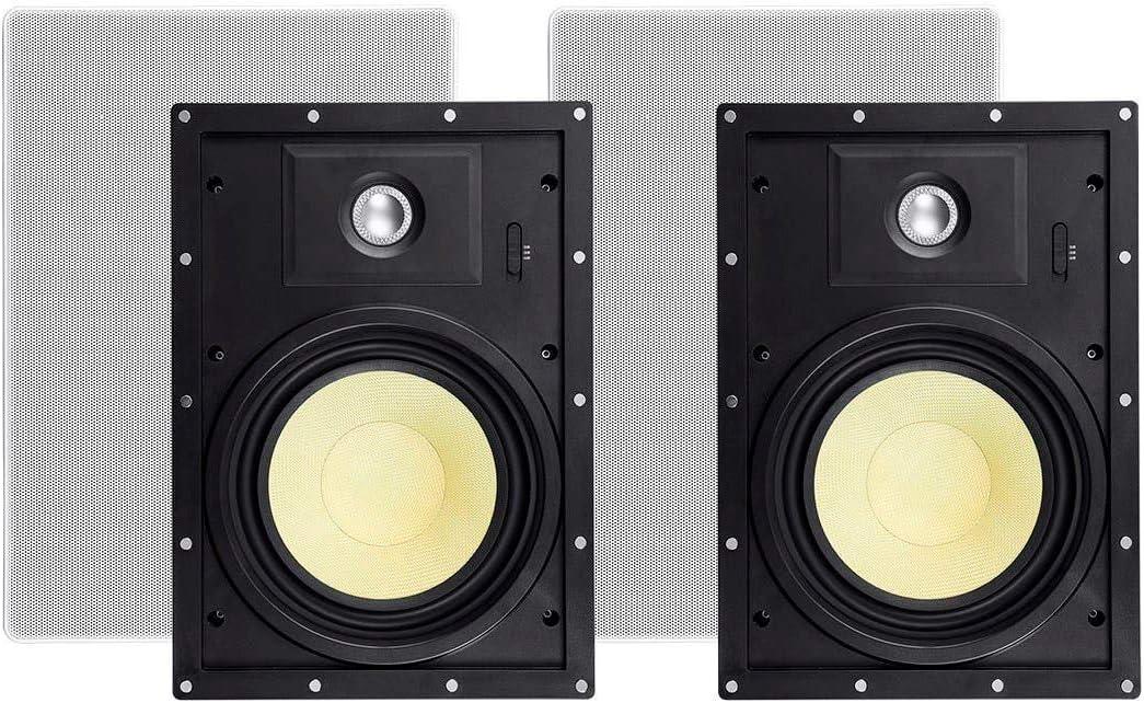 image:imageMonoprice 3Way Fiber InWall Speakers 8 Inch Pair With Removable And Paintable Grille Caliber SeriesSnap Lock