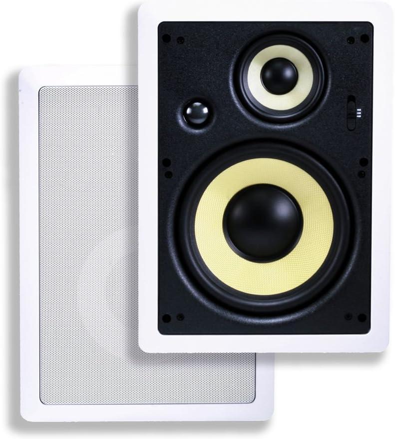 image:imageMonoprice 3Way Fiber InWall Speakers 8 Inch Pair With Removable And Paintable Grille Caliber SeriesStandard