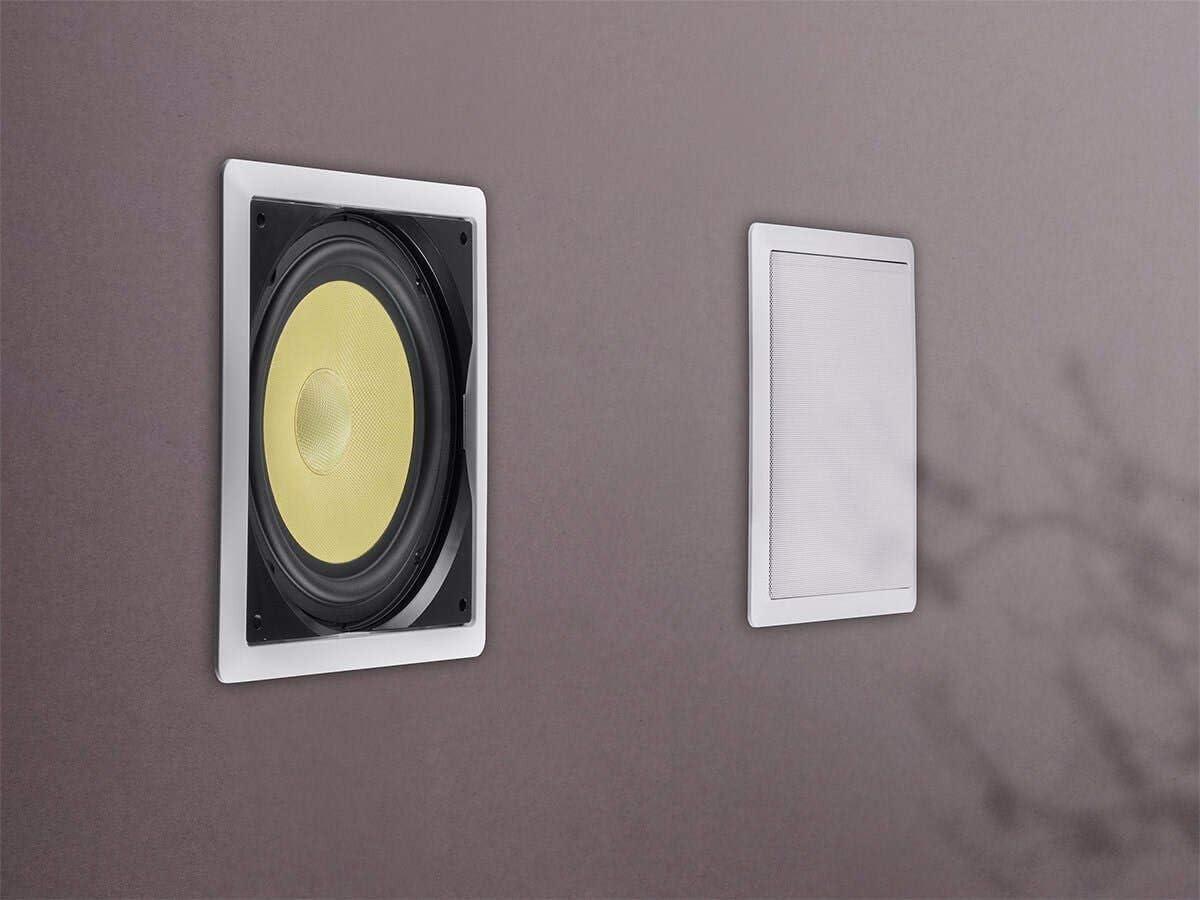 image:imageMonoprice 3Way Fiber InWall Speakers 8 Inch Pair With Removable And Paintable Grille Caliber SeriesSubwoofer