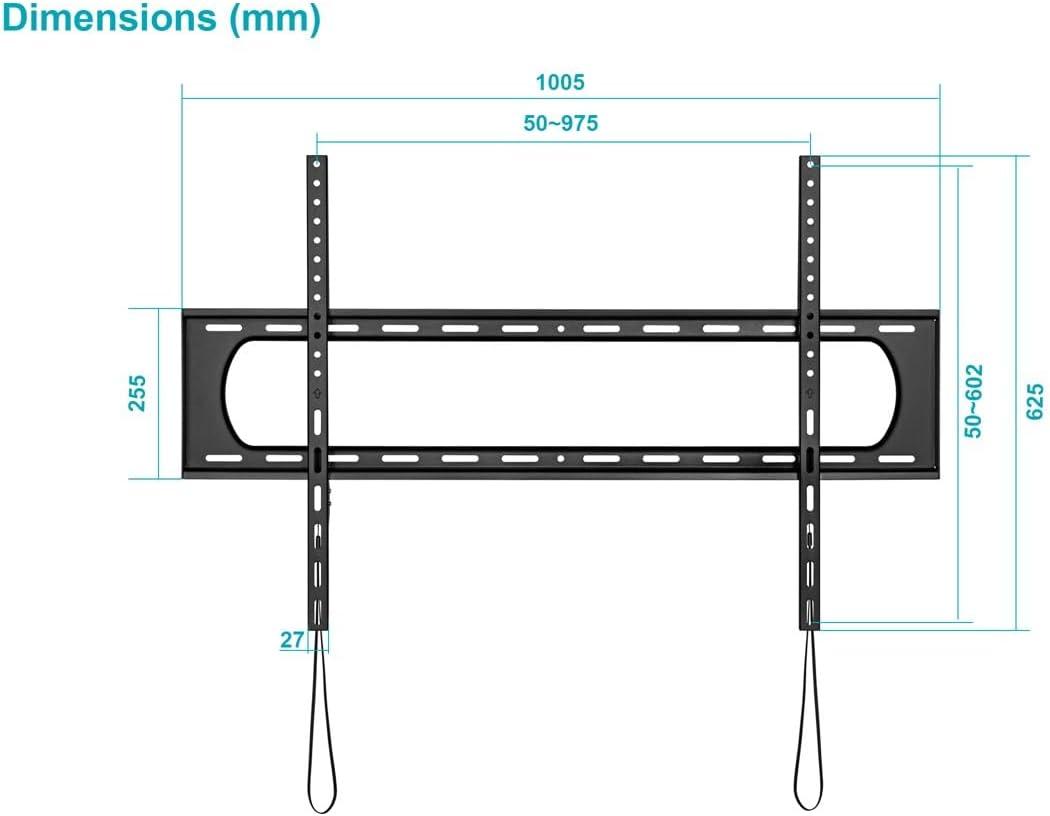 image:imageMonoprice Commercial Fixed TV Wall Mount Bracket Antitheft for 32 to 55 TVs up to 99lbs Max VESA 400x400 UL CertifiedXlg 50 100