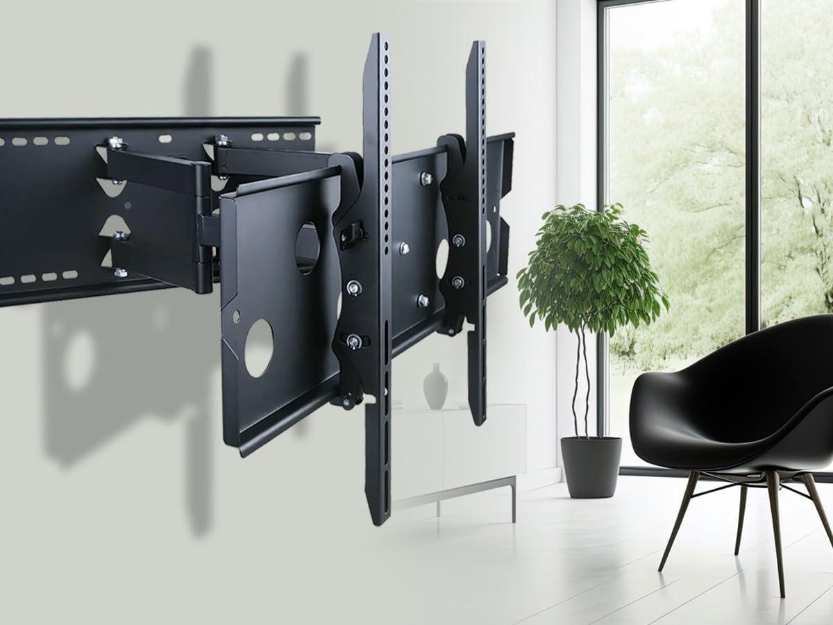 image:imageMonoprice Commercial Full Motion TV Wall Mount Bracket for 32 to 60 TVs up to 175lbs Max VESA 750x450 Heavy Duty Works with Concrete and Brick