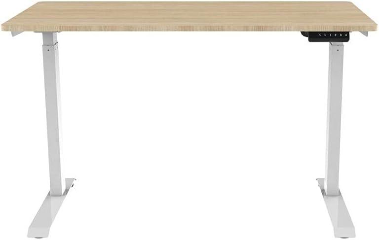image:imageMonoprice Electric Single Motor SitStand Complete Desk Table Height Adjustable SolidCore Natrual Wood Top for Home and Office 472 x 236 Inch White Workstream Collection