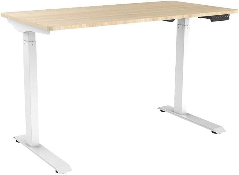 image:imageMonoprice Electric Single Motor SitStand Complete Desk Table Height Adjustable SolidCore Natrual Wood Top for Home and Office 472 x 236 Inch White Workstream Collection