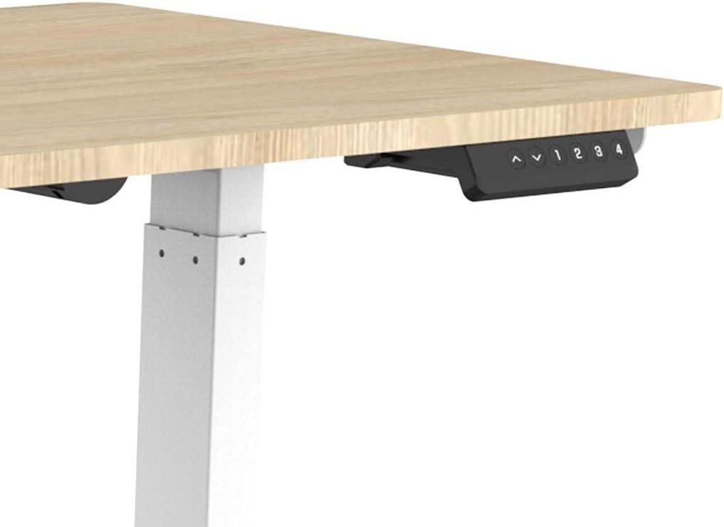 image:imageMonoprice Electric Single Motor SitStand Complete Desk Table Height Adjustable SolidCore Natrual Wood Top for Home and Office 472 x 236 Inch White Workstream Collection